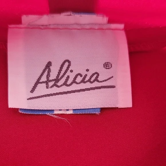 VTG Alicia Red Necktie Secretary Blouse Button-Up Long Sleeve Women’s 14 - Picture 10 of 11